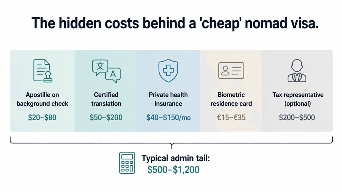Hidden cost breakdown for a digital nomad visa application in 2026